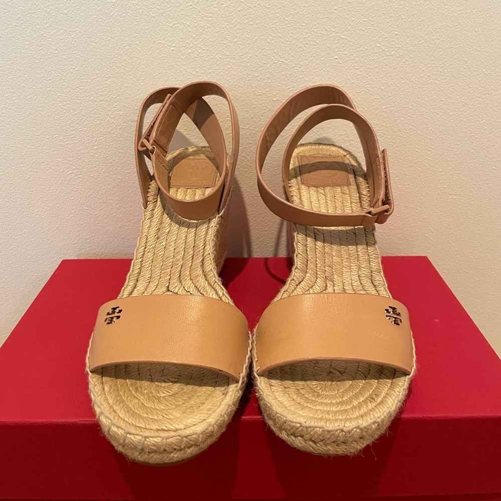 Tory Burch nude wedge espadrilles
